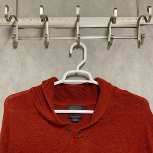 Pendleton Sweater Men XL Rust Henley Cable Knit Washable Shetland Wool Outdoor